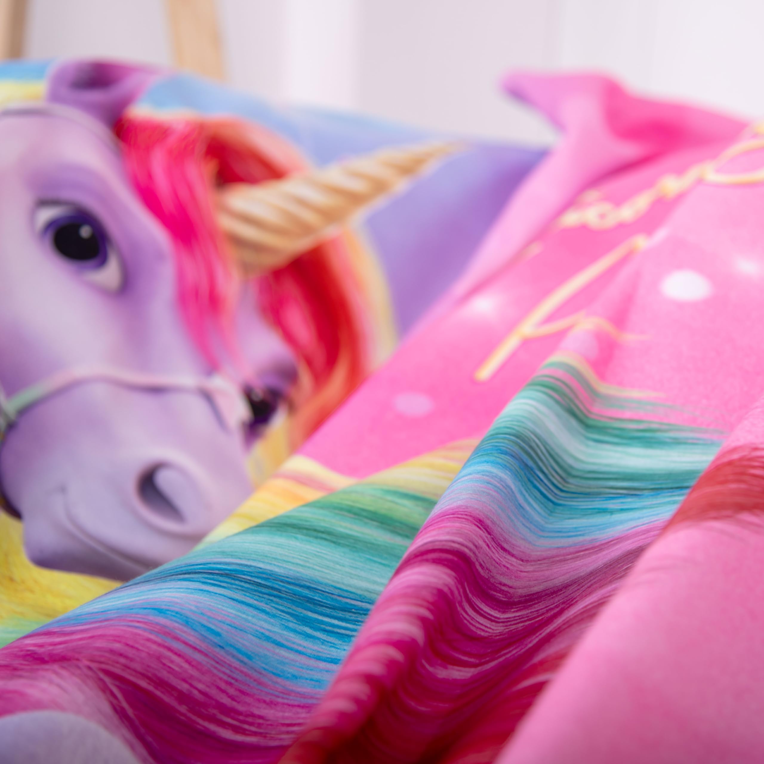 Herding Unicorn Academy Soft-Fleecedecke, 130 x 160 cm, 100% Polyester, Mehrfarbig