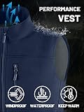 WENTTUO Mens Waterproof Softshell Vest – Fleece-lined three-layer fabric