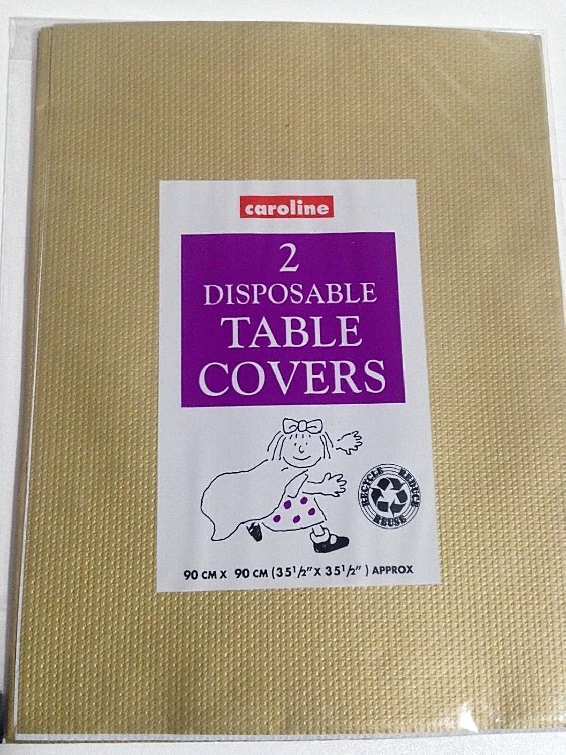 Pack Of 2 GOLD Paper Table Covers (Caroline)(90cm x 90cm) Amazon.co.uk