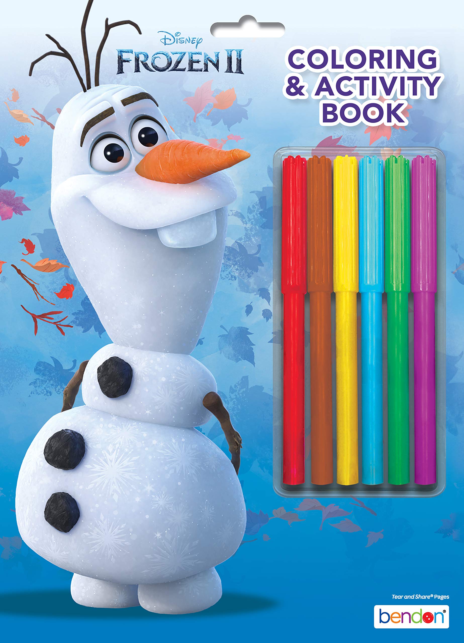 Bendon Disney Frozen 2 Olaf 32-Page Coloring and Activity Book with 6 Markers 45825