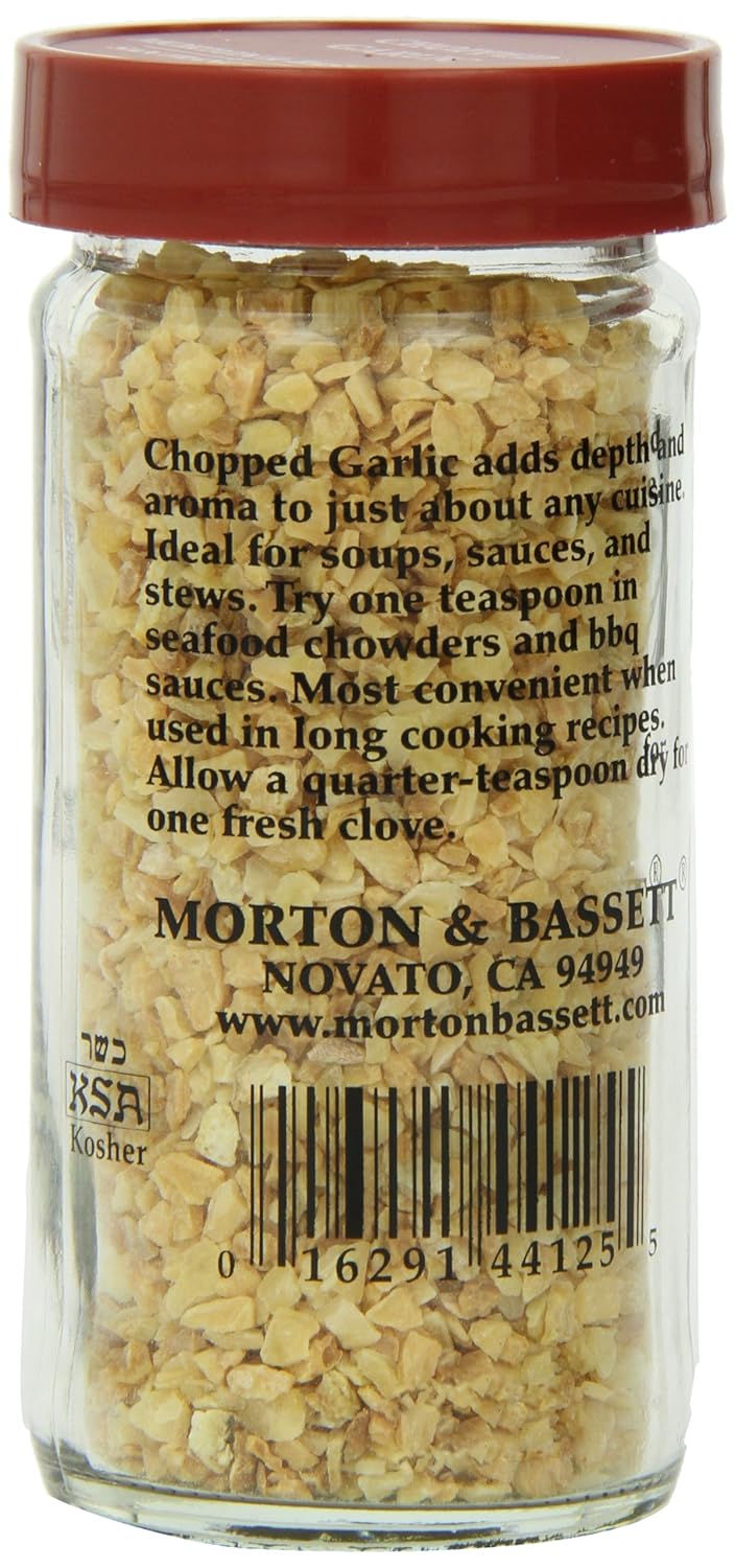 Morton & Bassett Chopped Garlic, 2.3-Ounce Jars (Pack of 3)