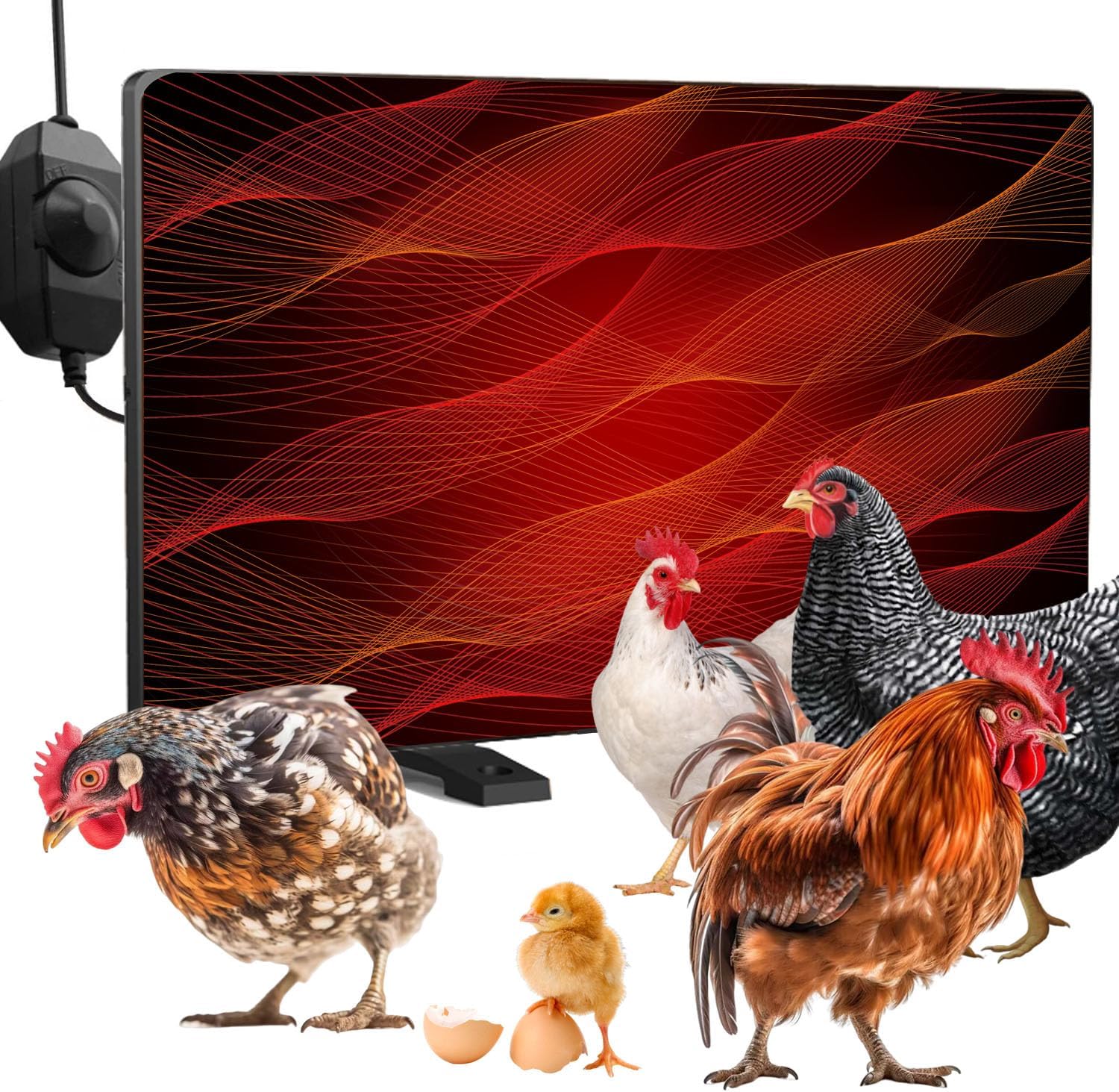H&G lifestyles Chicken Coop Heater, Cozy Coop Heater for Winter, Radiant Heat Panel with Adjustable Temperature,Poultry Warmer for Indoor and Outdoor Use