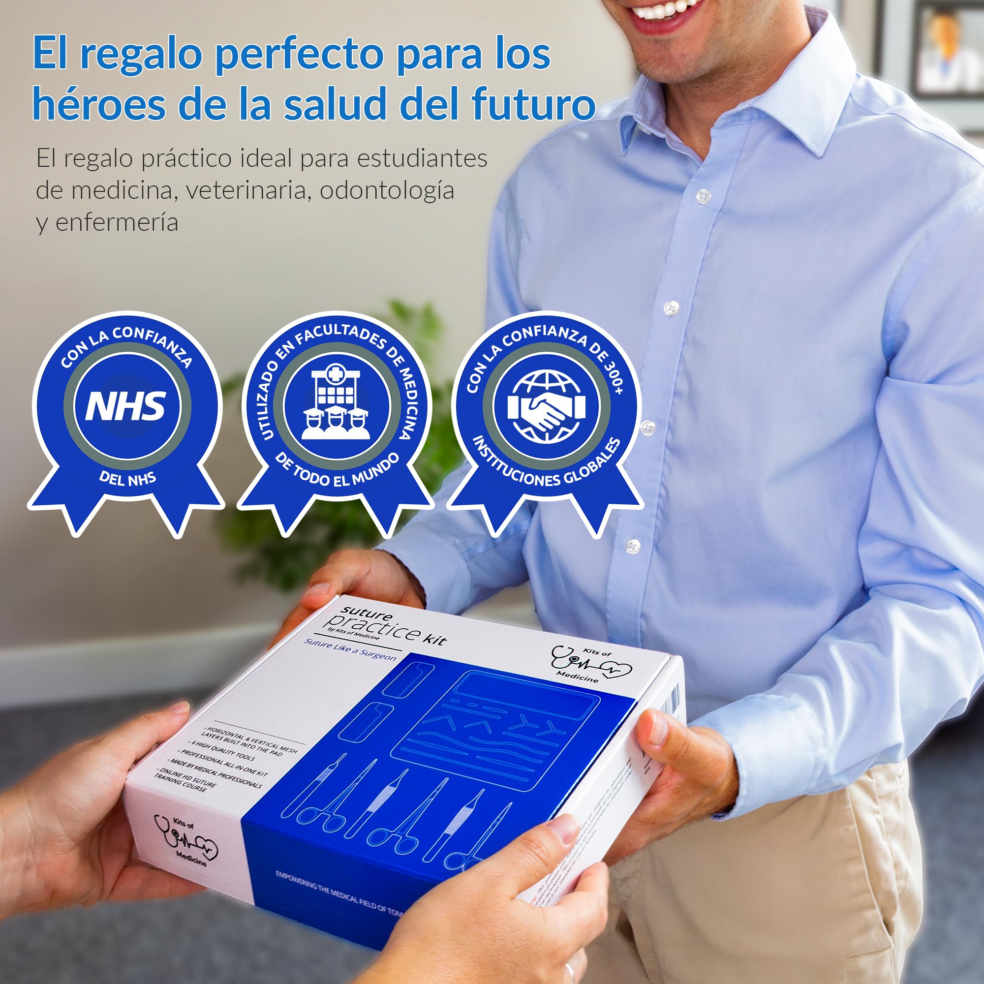 Kit de Práctica de Sutura | por Kits of Medicine | Curso de Sutura en 9 Vídeos en inglés | Kit Completo de Sutura para Prácticas de Estudiantes de Medicina, Veterinarias y Enfermería