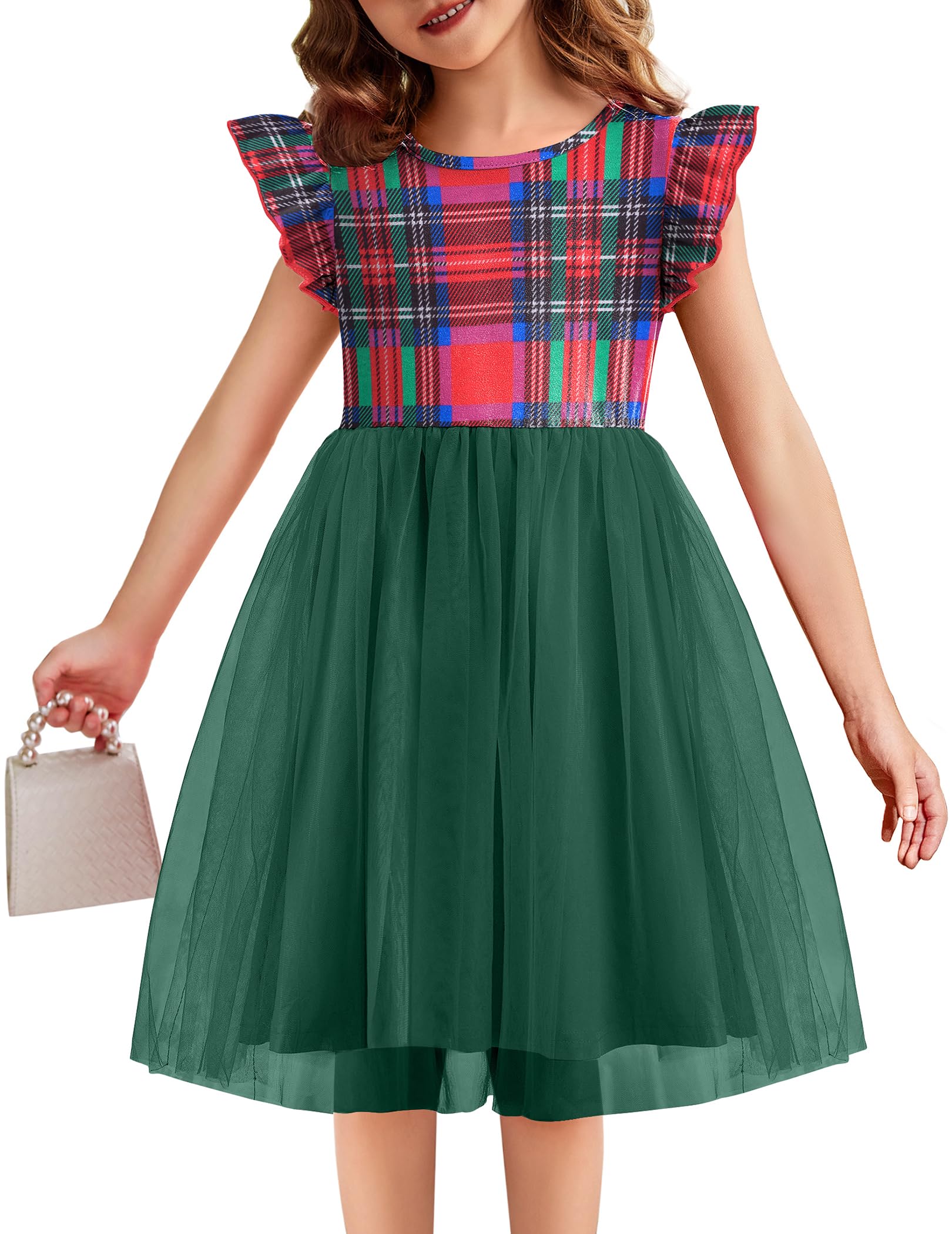 Flypigs Toddler Tutu Dress Girls Ruffle Tulle Dresses Cute Summer Party Princess Sundress for 2-7Y