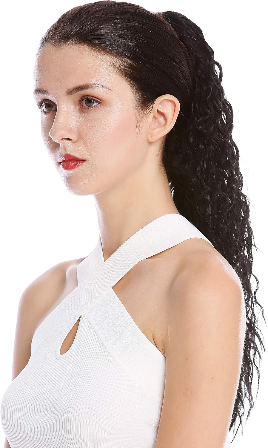 WIG ME UP - N461-V-1 Ponytail Hairpiece Extensions very long voluminous curled kinked Afro Caribbean style kinks black 21inch - Image 4