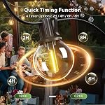 addlon 50FT Solar Lights Outdoor with Remote, 27 Shatterproof G40 Bulbs, Solar Powered & USB Charging Solar Outdoor Lights, Dimmable Waterproof Solar String Lights for Outside, Camping, Backyard