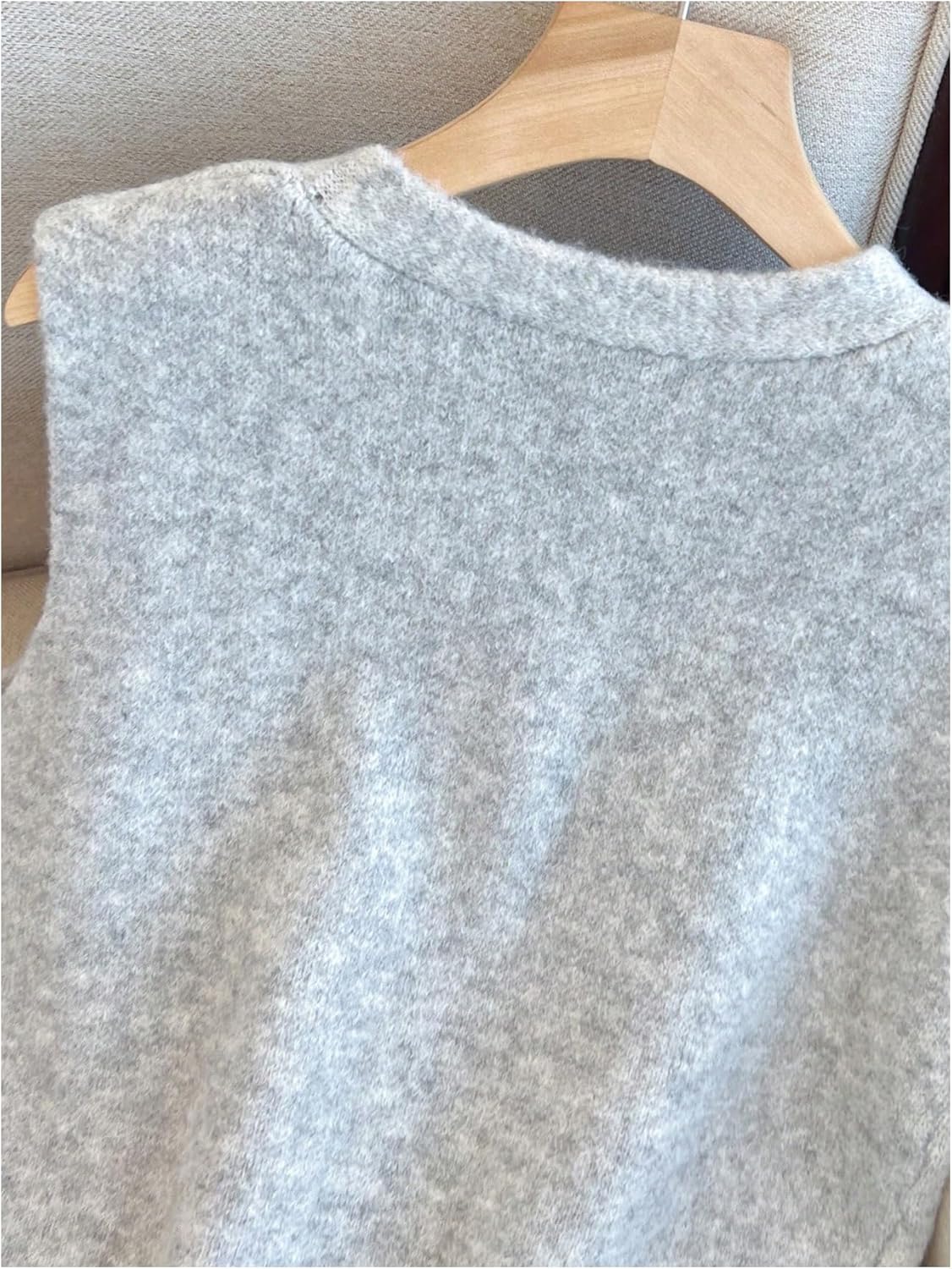 OYOANGLE Women's V Neck Sweater Vest Button Up Knit Vest Outerwear Sleeveless Cardigans - Image 5