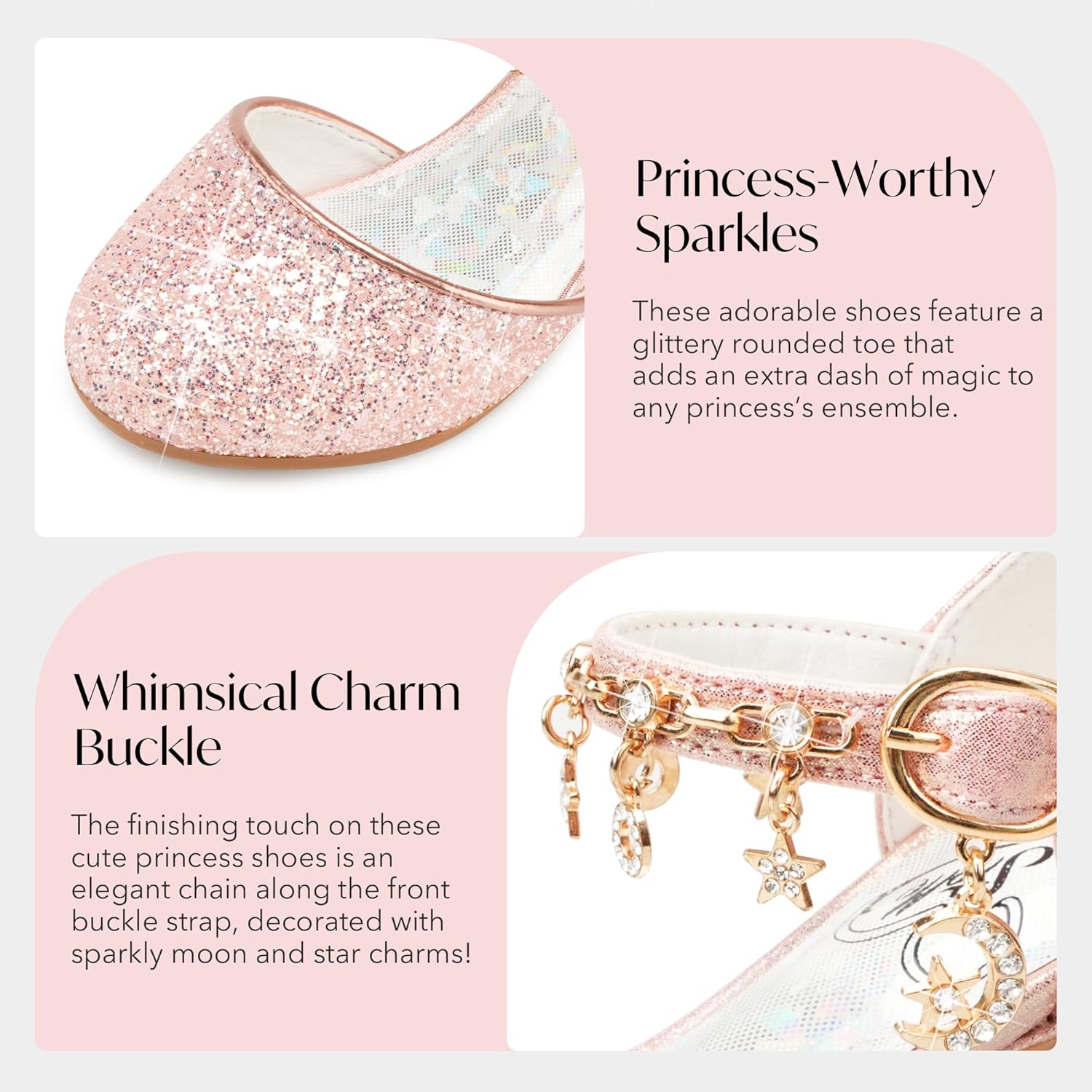 Stelle Girls High Heels Sequins Dress Sandals Princess Dress Shoes Flower Wedding Party Shoes - Image 4