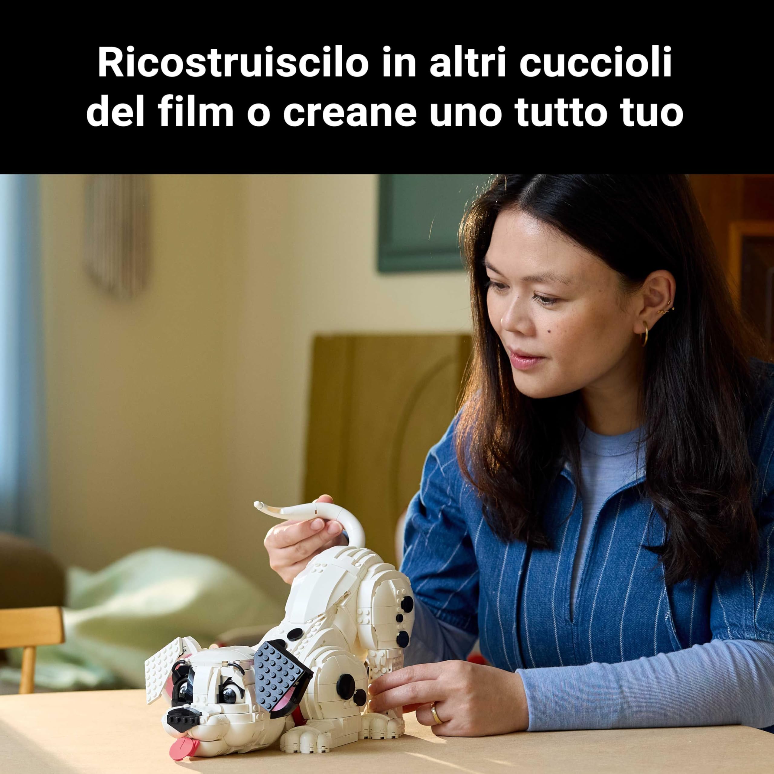 LEGO | Disney Cucciolo de La Carica dei Cento e Uno - Kit di Modellismo Personalizzabile per Adulti - si Trasforma in 6 Cani Diversi con Testa e Coda Rotanti - Decorazione Casa - Idea Regalo - 43269