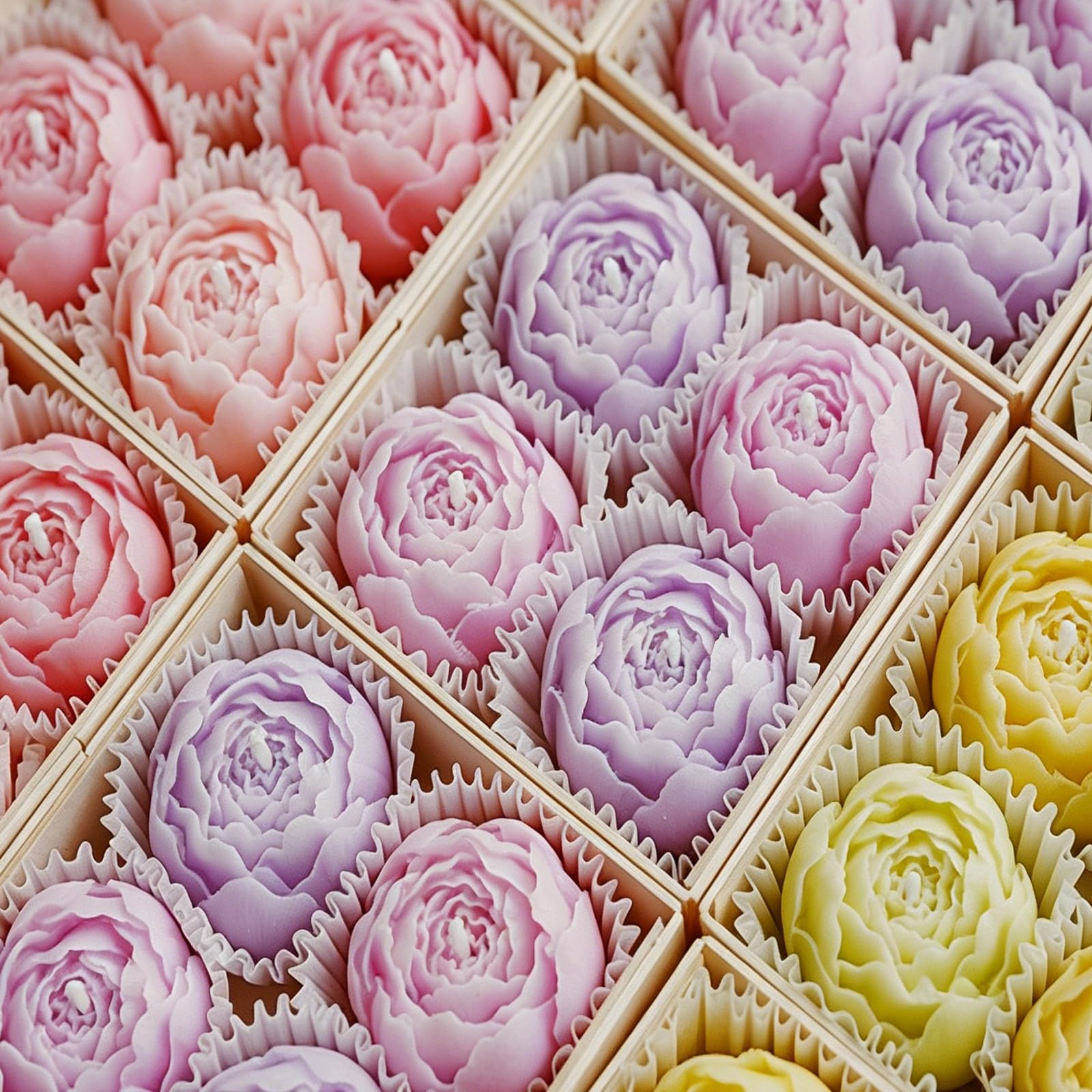 20 Stück Rose Duftkerzen für Valentinstag, Muttertag, Hochzeitstag, Brautparty und Geburtstagsgeschenk, 5 Düfte
