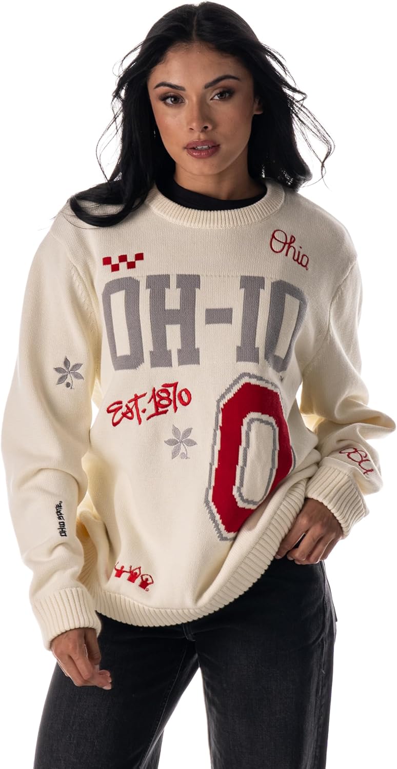 The Wild Collective Unisex Ohio State All Over Jacquard Sweater