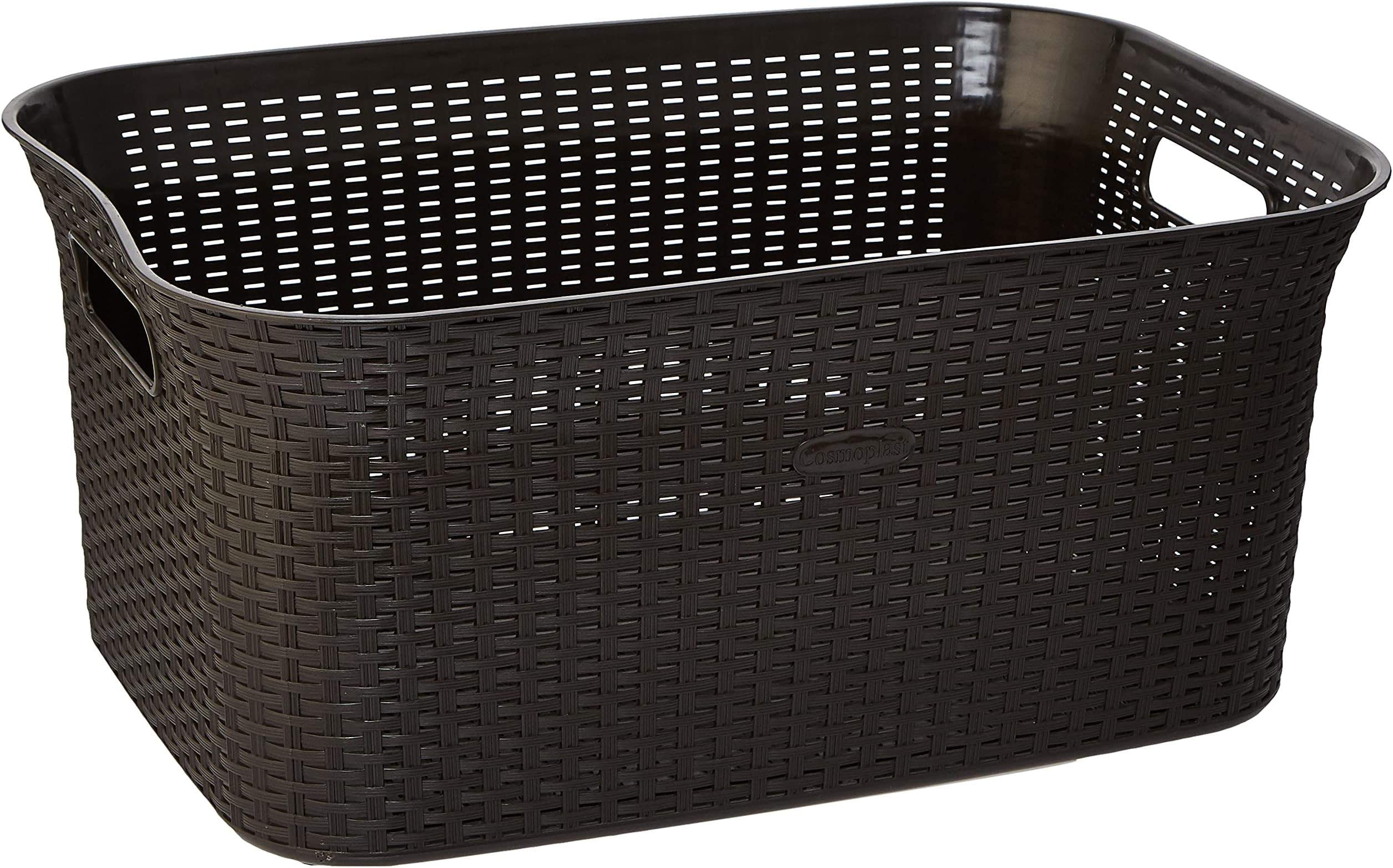 Cosmoplast 50L Cedarattan Laundry Basket, Dark Brown