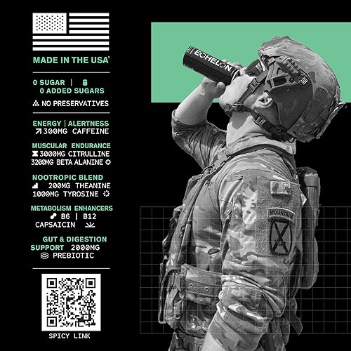 Miniatura 4 de Echelon Bebida energética preentrenamiento Sandía y chile tailandés Pack de 12 Suplemento dietético de energía sostenida, enfoque y resistencia