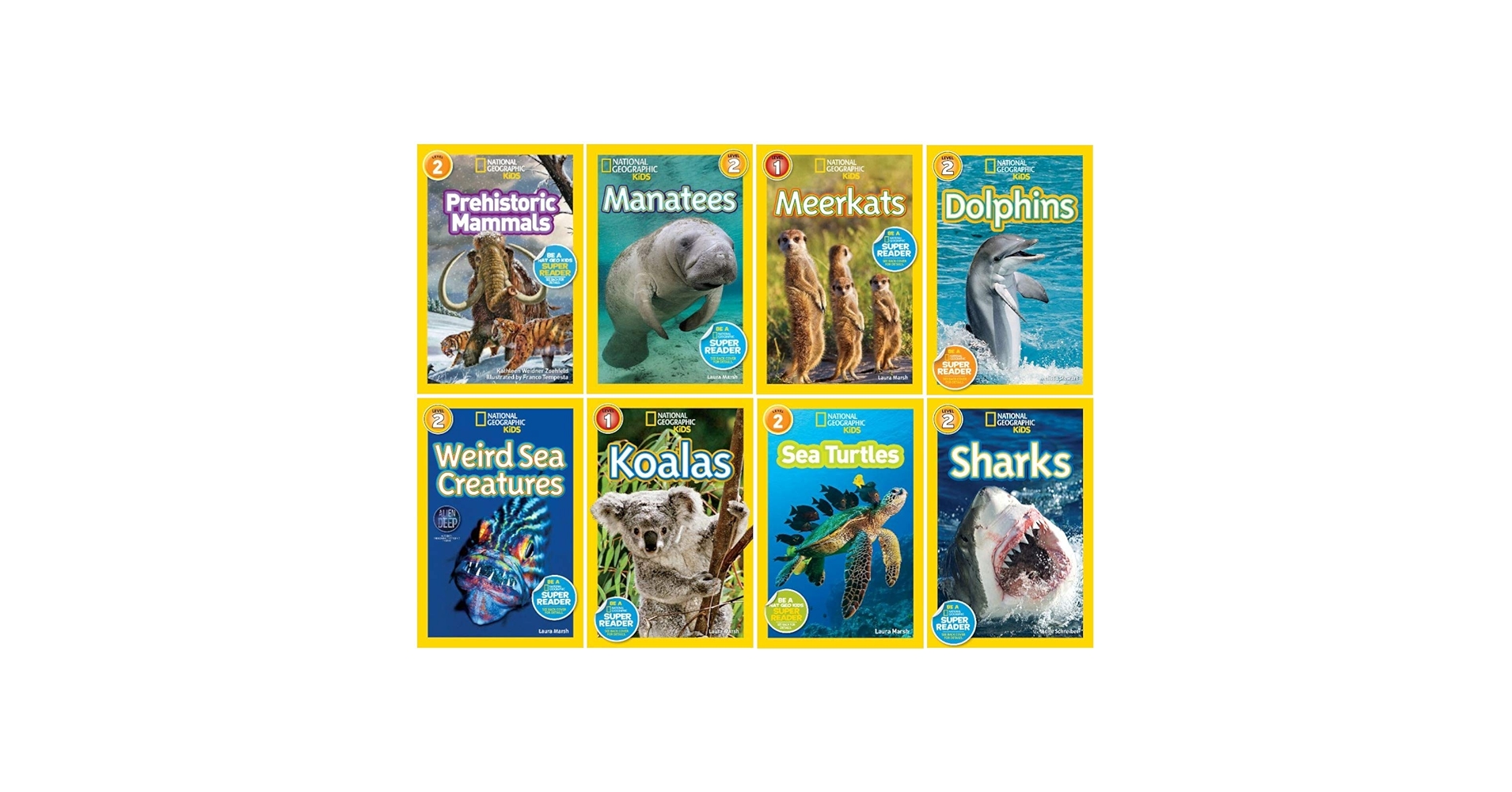 National Geographic Kids Readers 8 Book Set includes: Sharks, Sea