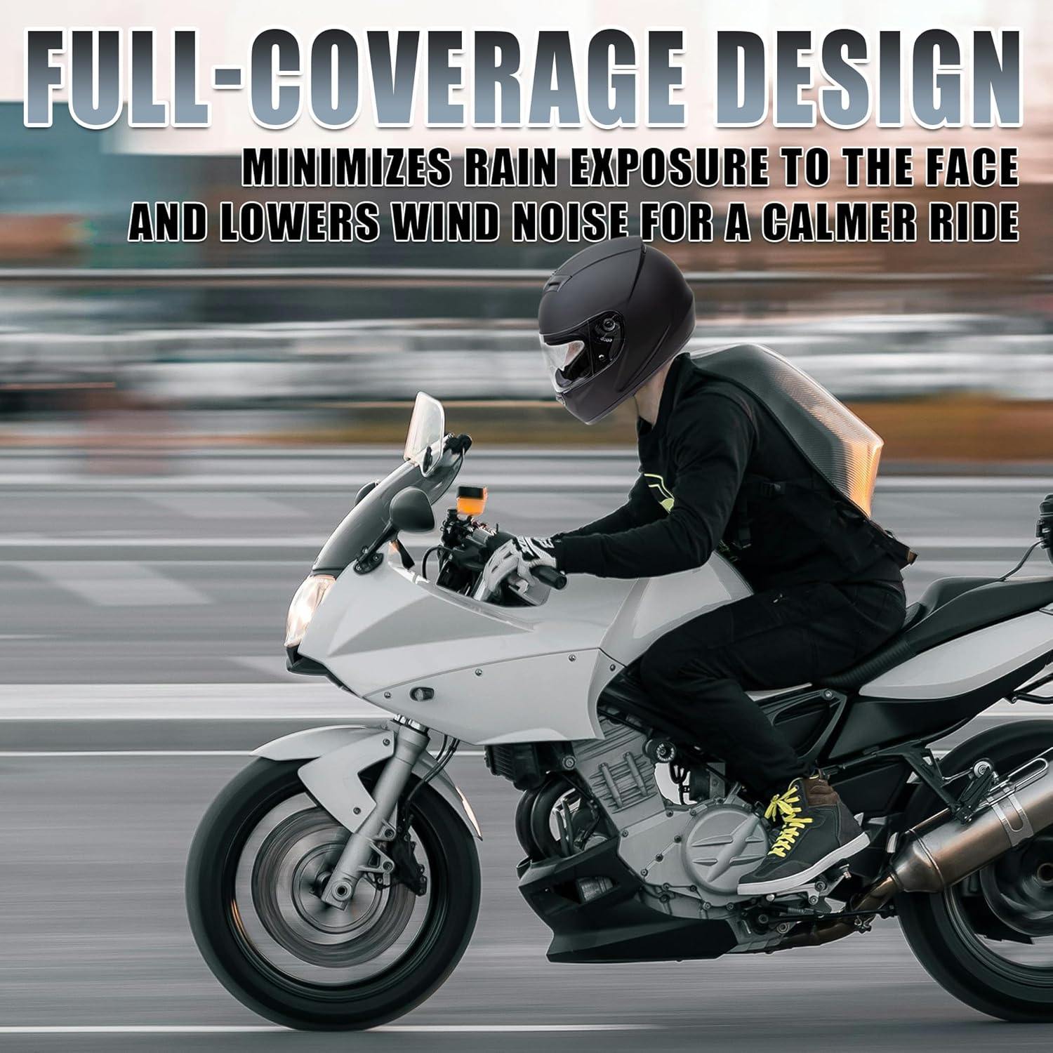 Cartman Full Face Motorbike Helmet - DOT Certified for Racing & Street Bikes, Adult Visor Helmet with Aerodynamic Design