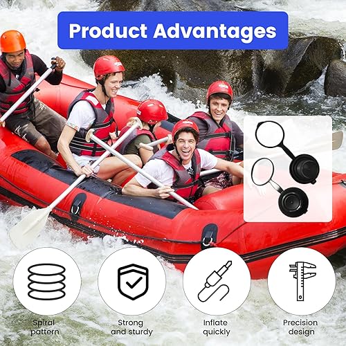 Miniatura 5 de Válvula de aire inflable para barco, 2 tapas inflables de repuesto para barco, tapones de aire en espiral, repuesto de inflado 0ne-Way para bote