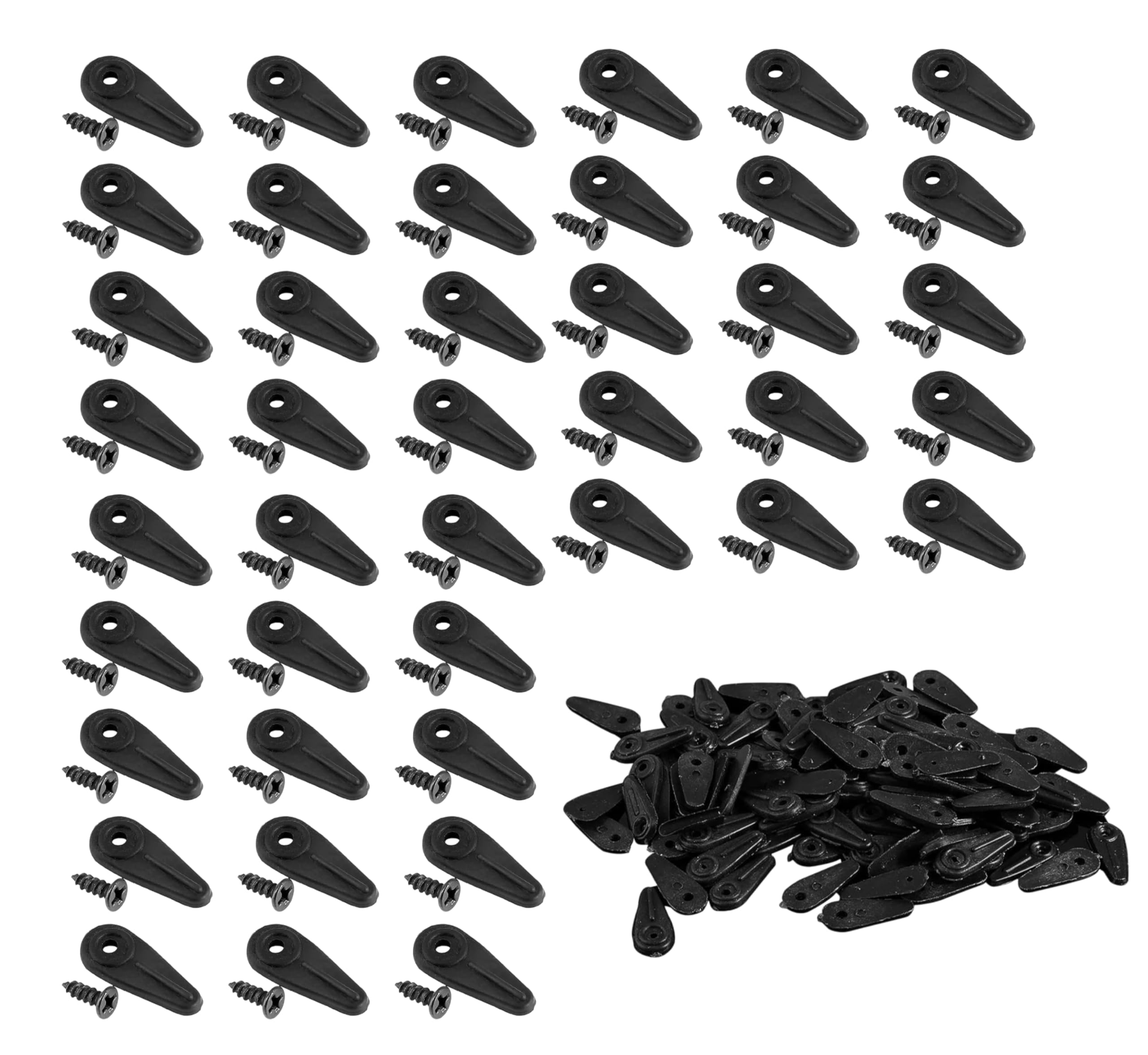 100 PCS Picture Frame Clips with Screws Black, Picture Frame Hooks for Back, Frame Turn Buttons Clips for Hanging Pictures Artwork Photos