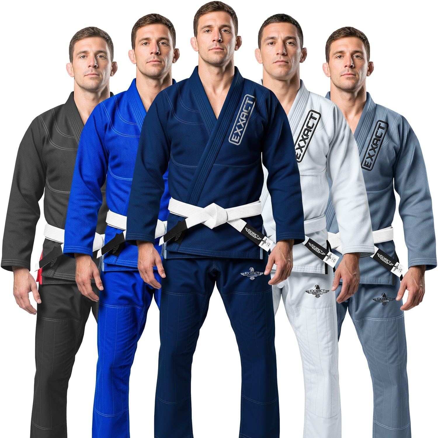 Exxact Sports BJJ Gi Men, Lightweight IBJJF Legal Jiu Jitsu Gi with Preshrunk Fabric & Free Belt for Training & Competition