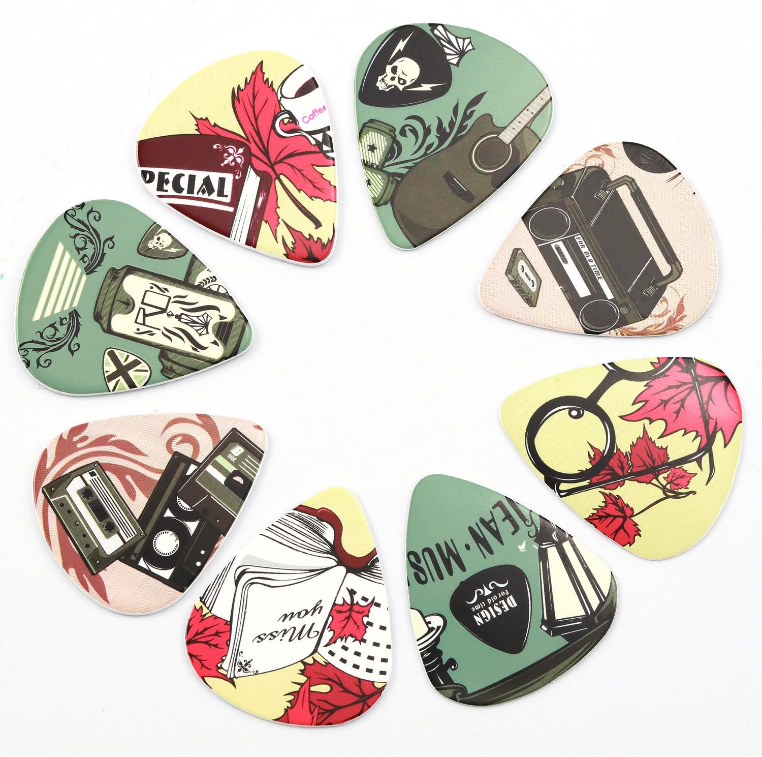 Amazon Donner ギターピック 16枚セット それぞれ厚さ カラフル 多種多色 レトロ ギターピック 楽器 音響機器