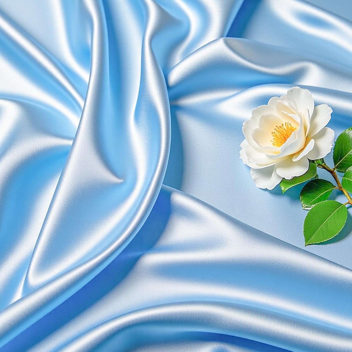 Wish Care Blue Satin Table Clothes for 6 Foot Rectangle Tables - 6FT Wrinkle Resistant Glitter Rectangle Tablecloths, Party Table Covers for Wedding Banquet, Baby Shower, Birthday, Holiday Dinner