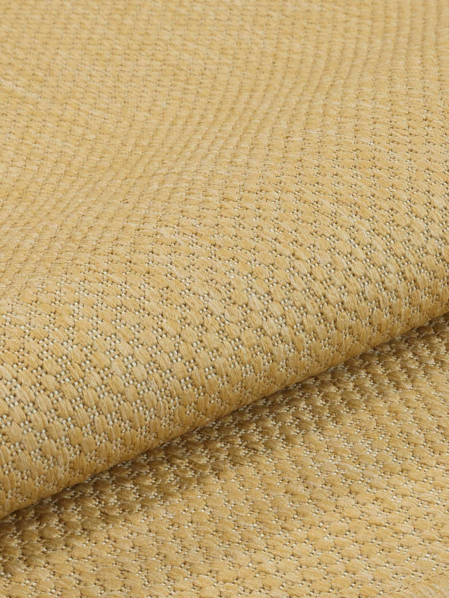 RugVista Clio, Tapis intérieur et extérieur, Modernes, Ø 250 cm, Rond, Poil Moyen, Porch, Lavage à la Main Seulement, Résistant aux UV, Clair Jaune
