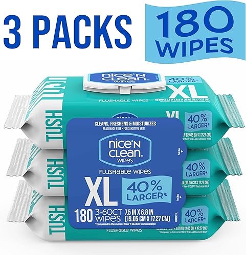 Miniatura 10 de Nice 'N CLEAN Toallitas desechables extra grandes | Toallitas 40% más grandes | Toallitas húmedas XL para adultos de 6.8 x 7.5 pulgadas sin perfume