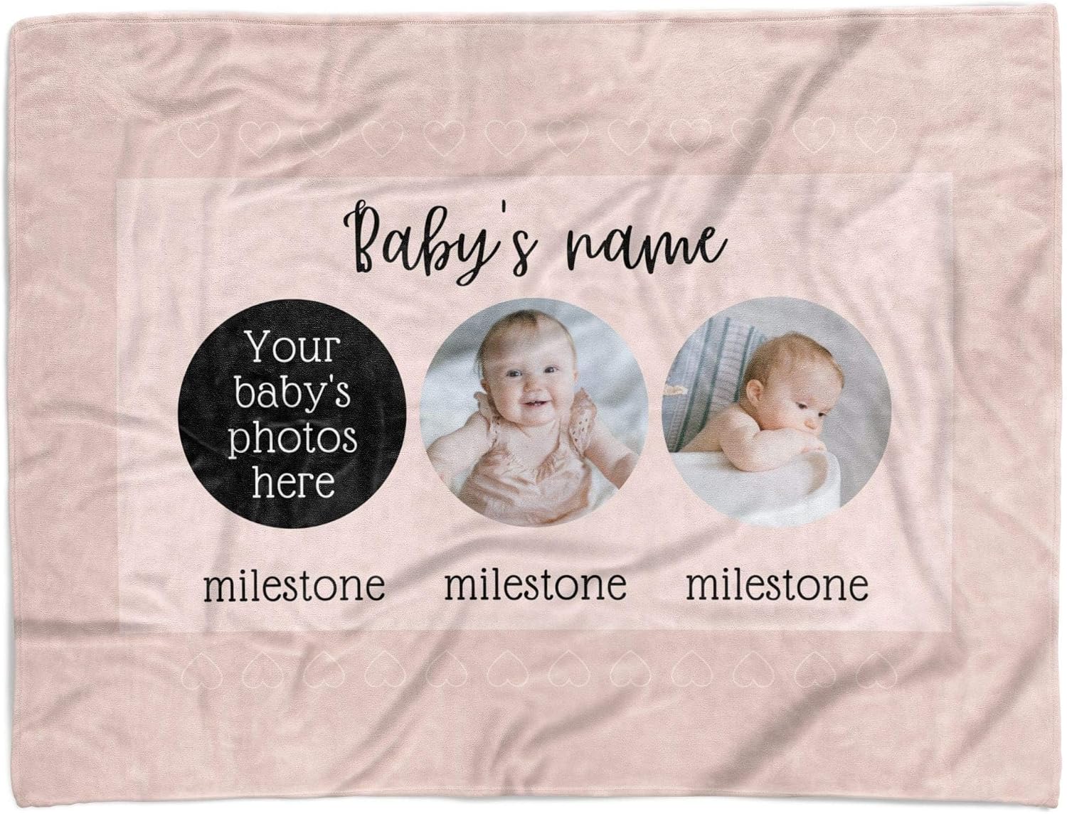 Personalized Baby Milestone Blanket Baby Shower Gender Reveal Present for Baby Girls New Mom Gift Customized Blankets with Photos Personalized Kids Blanket with Name for Goddaughter (30x40)