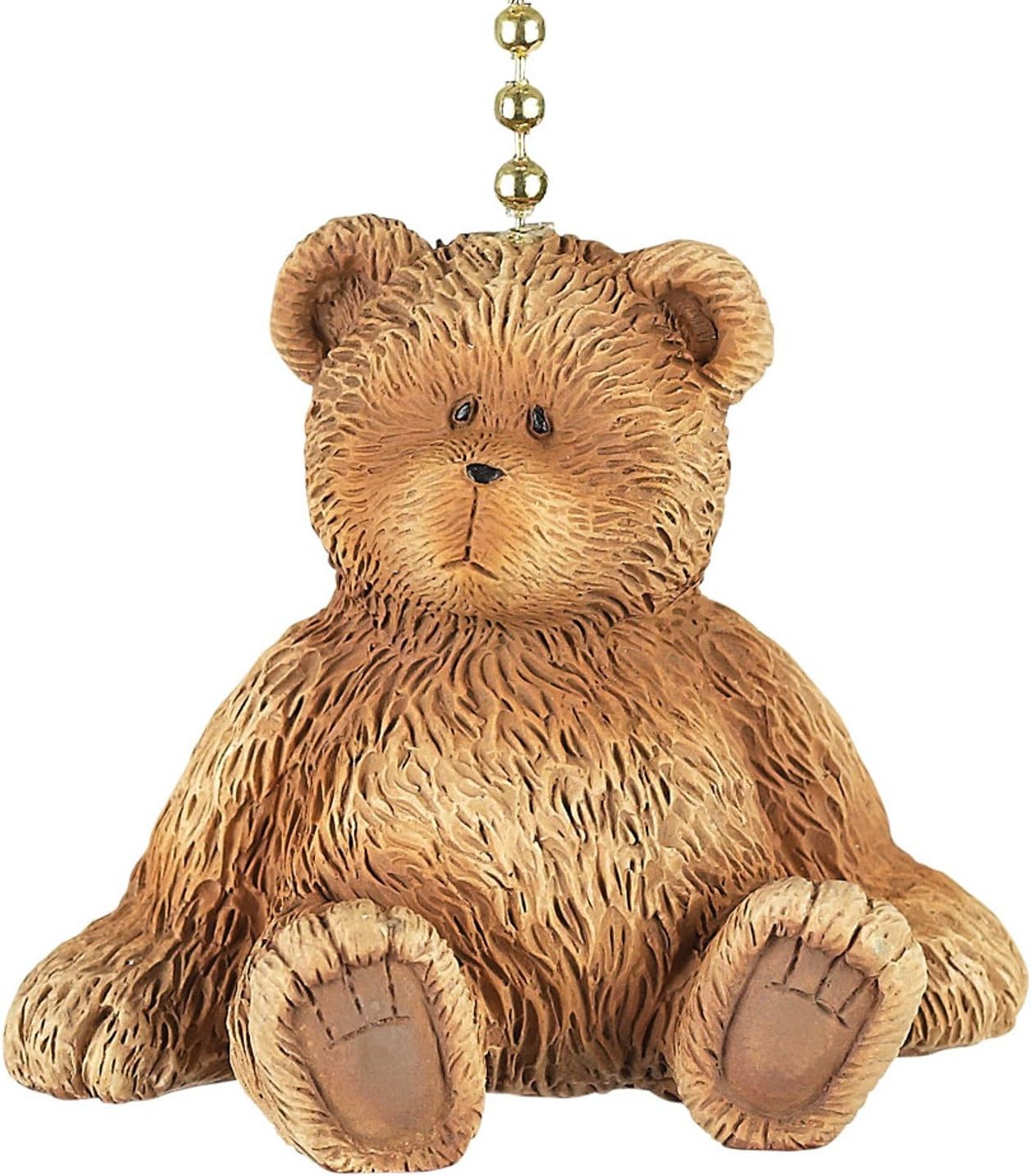 Clementine Designs Brown Teddy Bear Dimensional Decorative Ceiling Fan Light Dimensional Pull