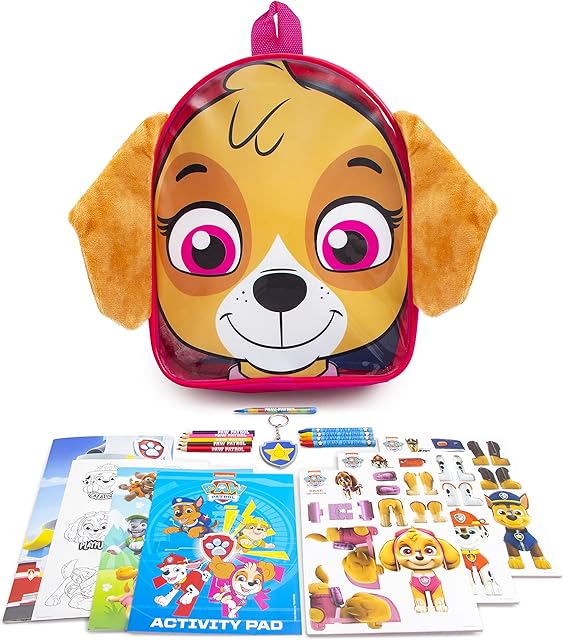 Paw Patrol Skye Activity Backpack For Girls - Kids Activity Packs - Back To School Stationery Sticker Book - Activity Pad, 3d Character Puzzles, Sticker Sheets