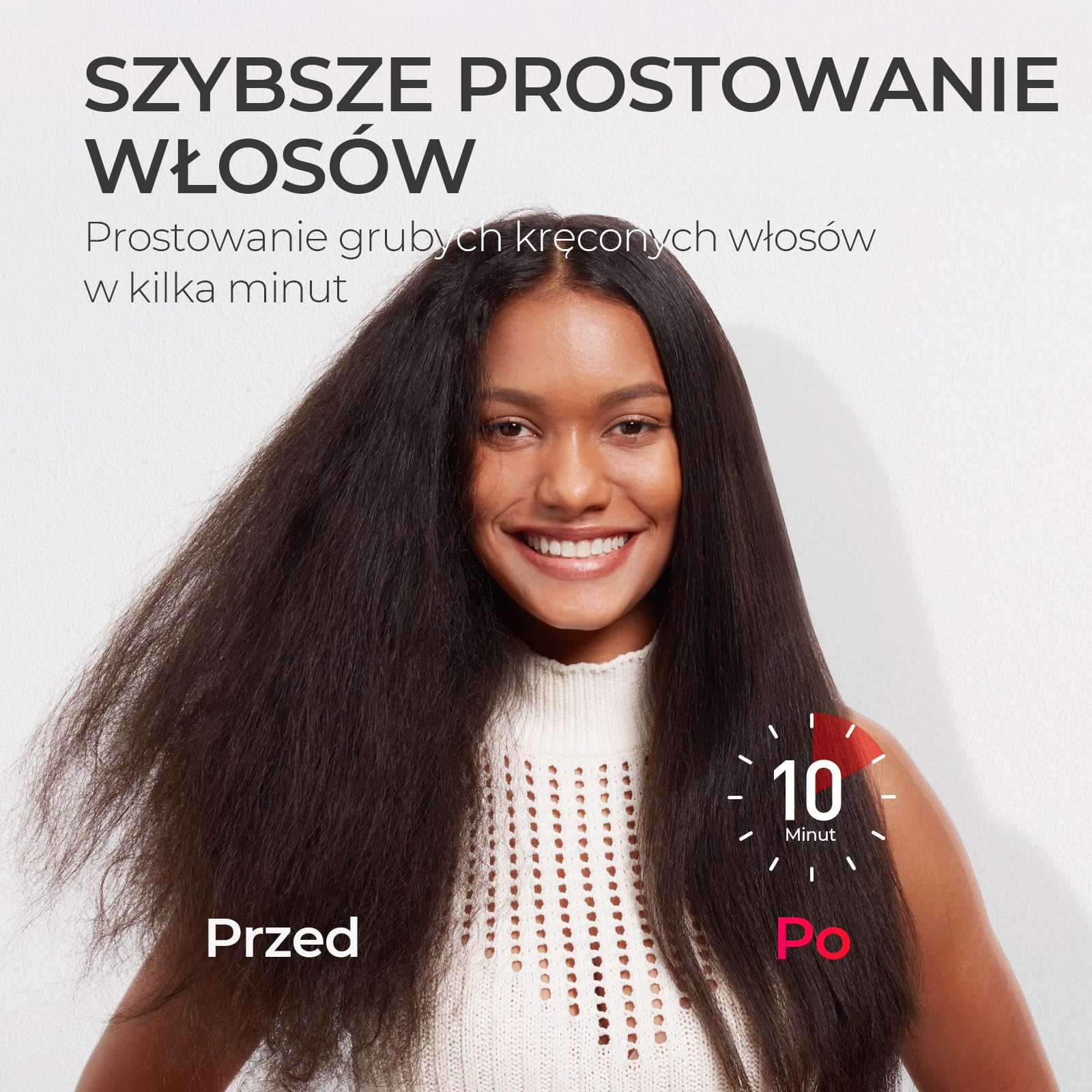TYMO Ionic Plus Szczotka do Prostowania Włosów, Profesjonalna Prostownica, Szybka Stylizacja, 16 Temperatur, 80-230 ℃, Wyświetlacz LCD, Podwójne Napięcie, Szybkie Nagrzewanie, Zapobiega Oparzeniom