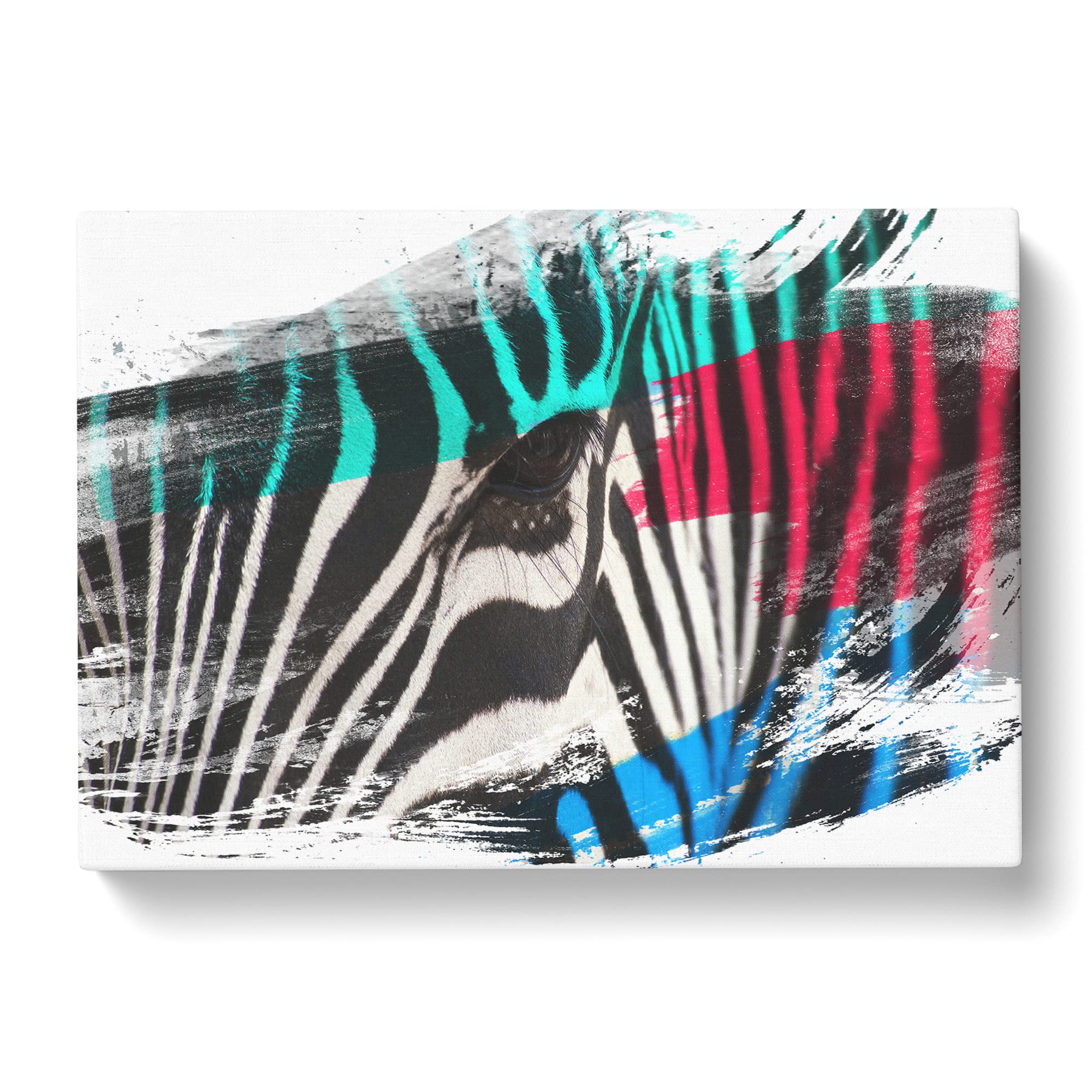 Zebra No.4 V2 Canvas Print, Mixed, 25L x 50W cm - Image 2