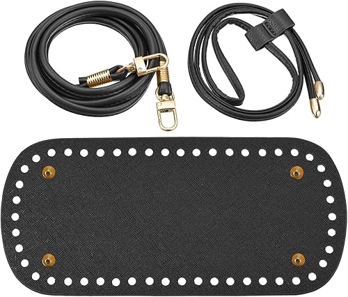 Miniatura 8 de uxcell Juego de mochila de cuero, 3 piezas, kit de fabricación de bolsos de cuero con parte inferior de bolsa, correa para el hombro, cordón para