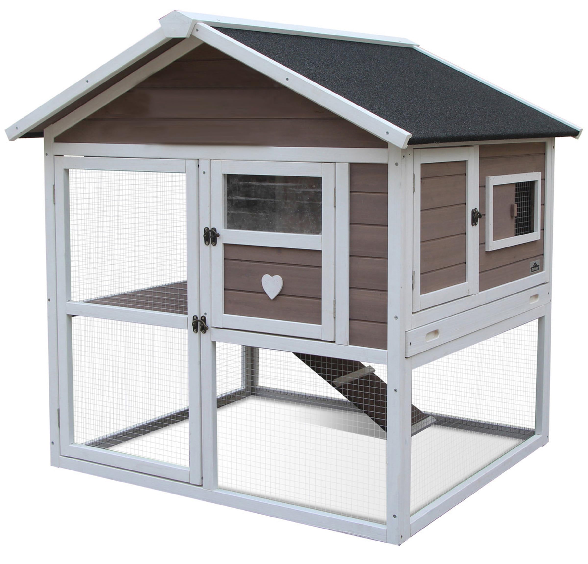 Dehner Nagerheim Happy Home Castel, ca. 108 x 103 x 106 cm, Tannenholz, weiß/hellbraun