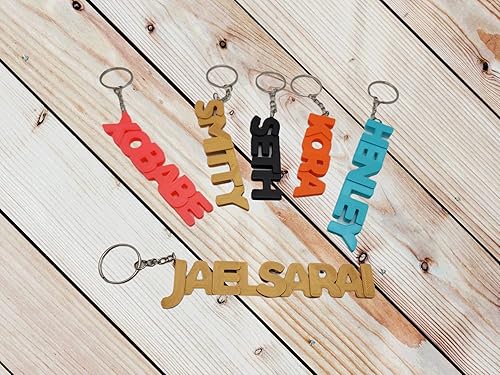 Miniatura 8 de Bold Letter Personalized Keychain, 3D Printed Keyring, Custom Name, Personalised Party Favor, 3D Printed Keychain, Stocking Stuffer (Custom)