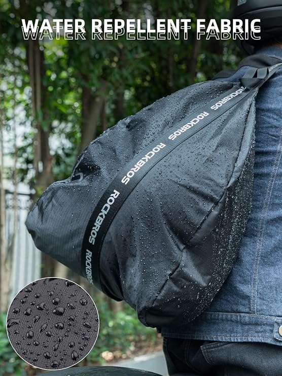 ROCKBROS Motorcycle Helmet Backpack Helmet Bag Large Capacity Waterproof Lightweight Storage Bag with Reflective Stripe Model For Motorcycle Dirt Bike Motocross Bicycle Racing ATV, Black