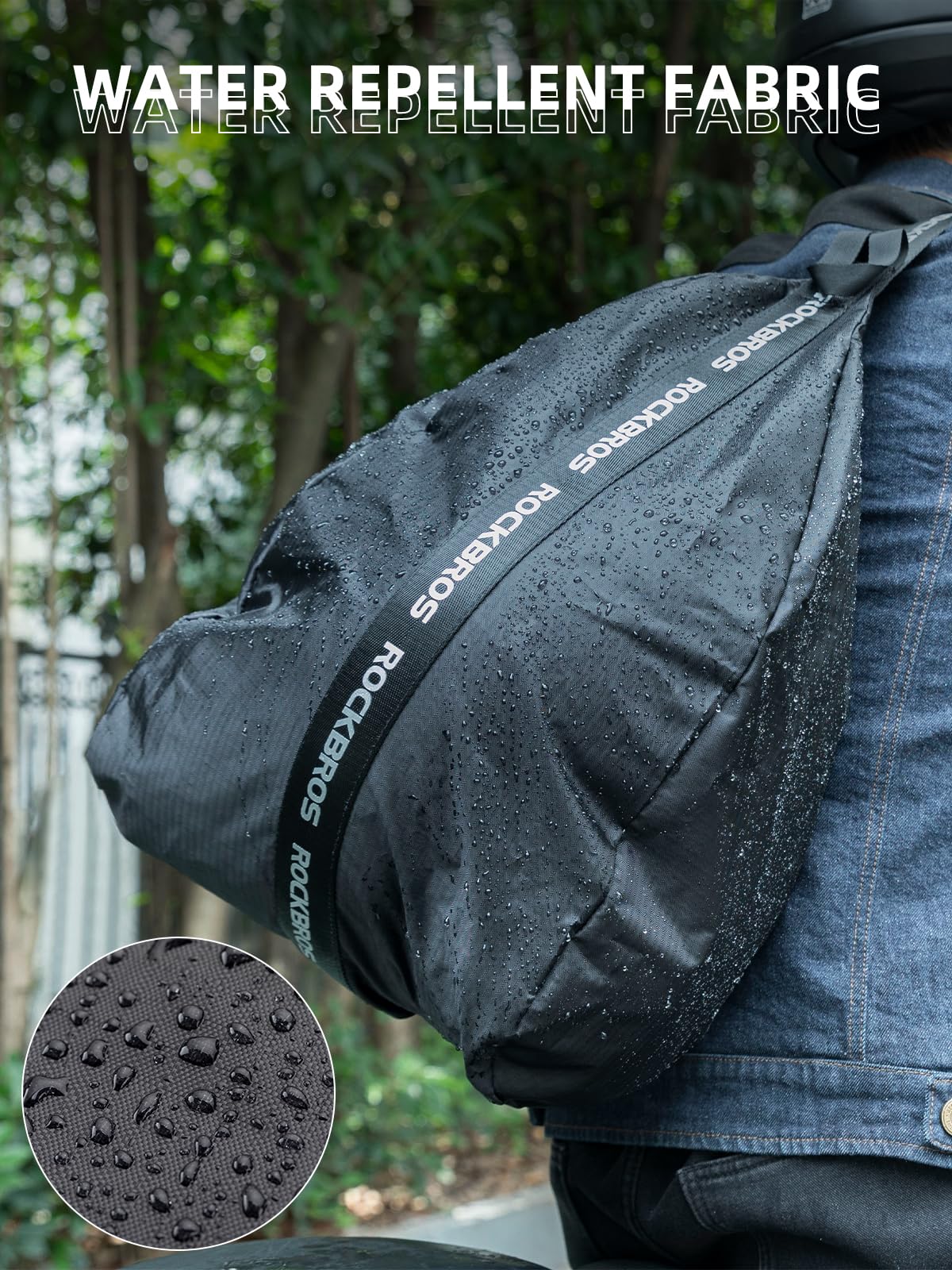 ROCKBROS Zaino per casco da motociclo Borsa per casco Borsa per casco impermeabile di grande capacità con modello a strisce riflettenti per moto Dirt Bike Motocross Biciclette da corsa ATV
