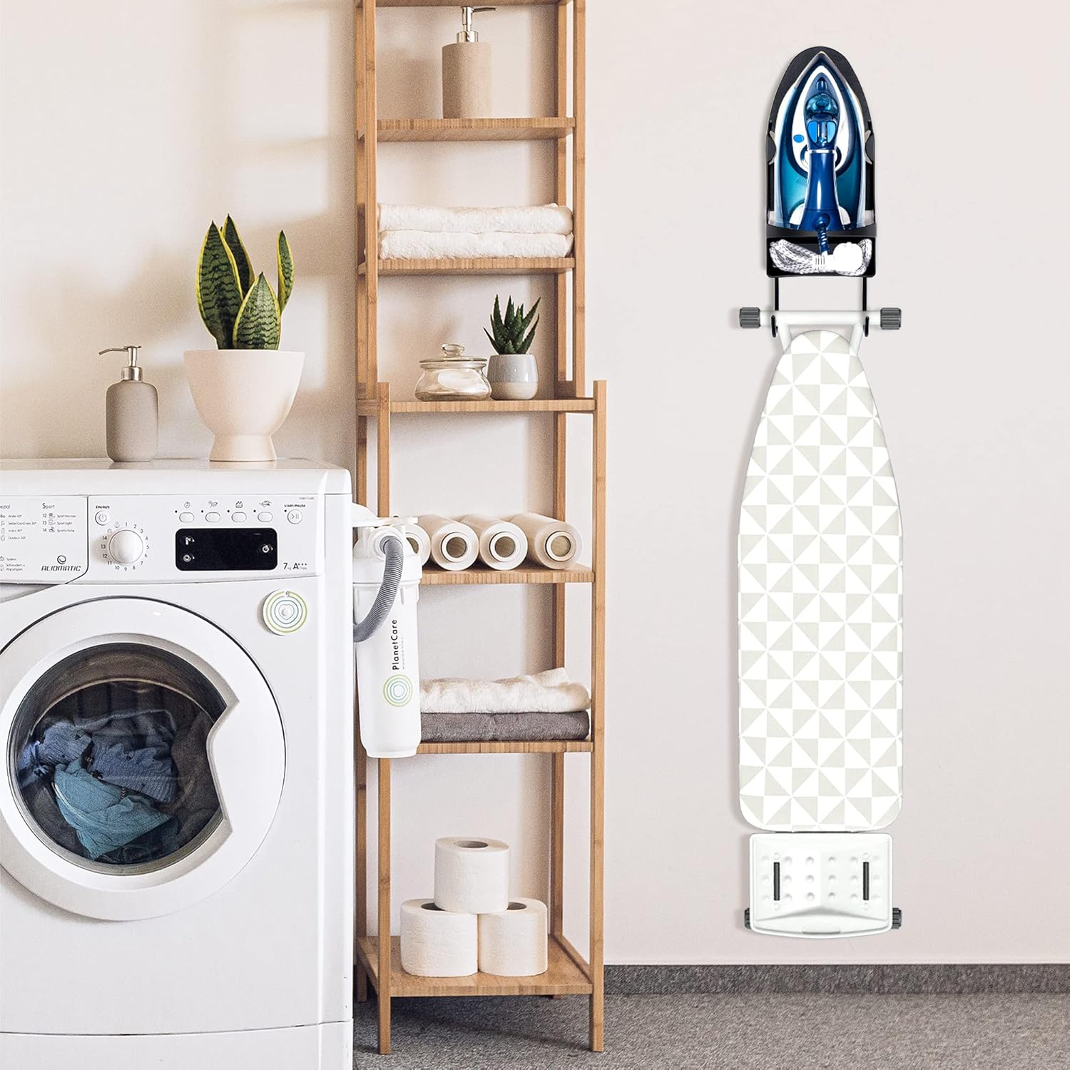 Pensino Ironing Board Hanger Wall Mount Ironing Holder Heat Resistant Iron Hanger with Iron Board Rack for Max 5 Inch Width (Black) : Home & Kitchen