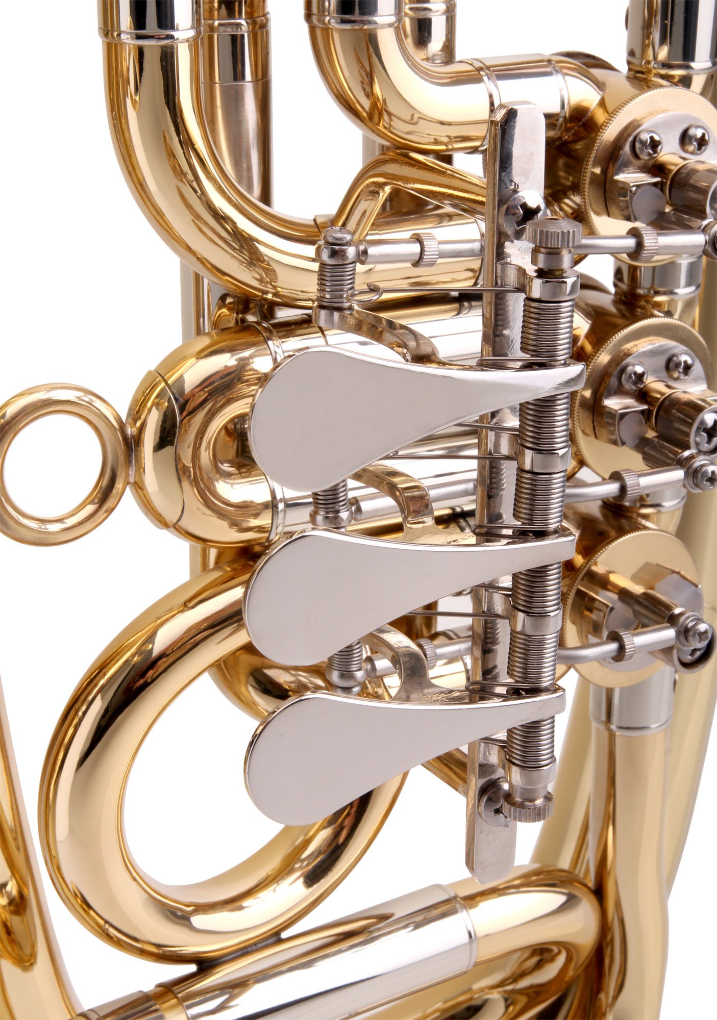 Classic Cantabile TH-38 Tenorhorn (Bb-Stimmung, Korpus: Messing, Neusilber-Außenzüge, Goldmessing-Mundrohr, 3 Messing-Drehventile)