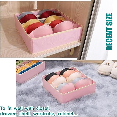 Miniatura 3 de Organizador de ropa para cajones debajo del gabinete, cubos de almacenamiento plegables de 5 celdas, organizador de cajones de ropa interior, cajas