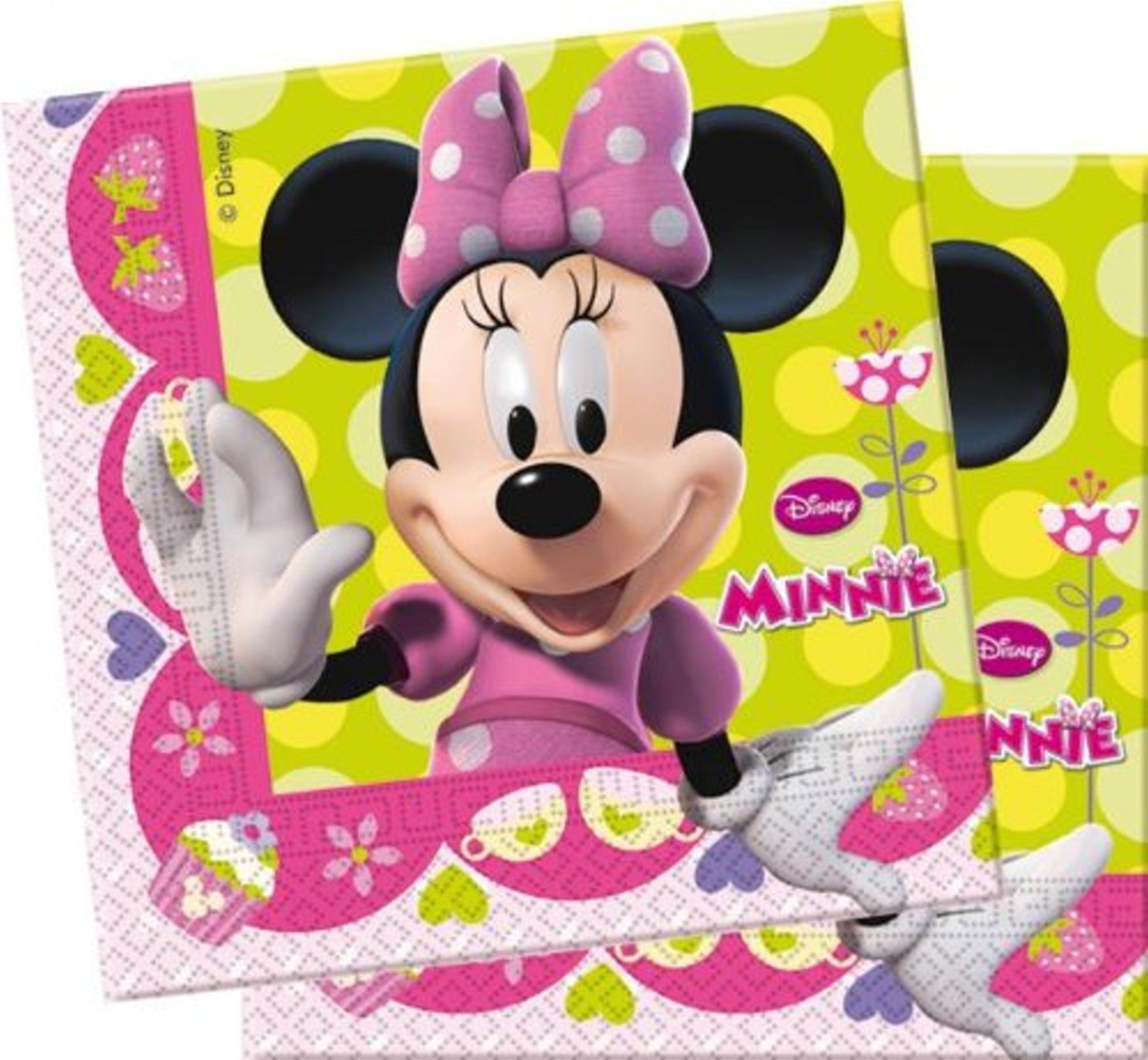 Amscan Minnie Maus Toons Servietten – 20 Stück, 33x33 Cm | Buntes Motiv Für Kindergeburtstage