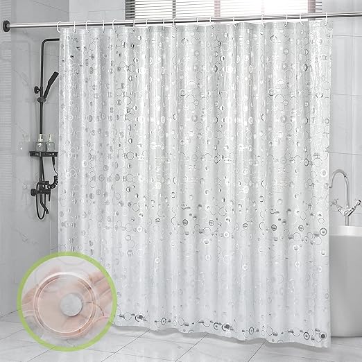 OTraki Clear Shower Curtain, 95 x 79 Inch Extra Wide Shower Curtain