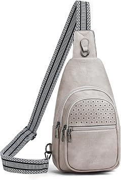 Crossbody Bags for Women 4-Pockets Sling Bag Fanny Pack Chest Purse Backpack Casual Daypacks Travel Shopping