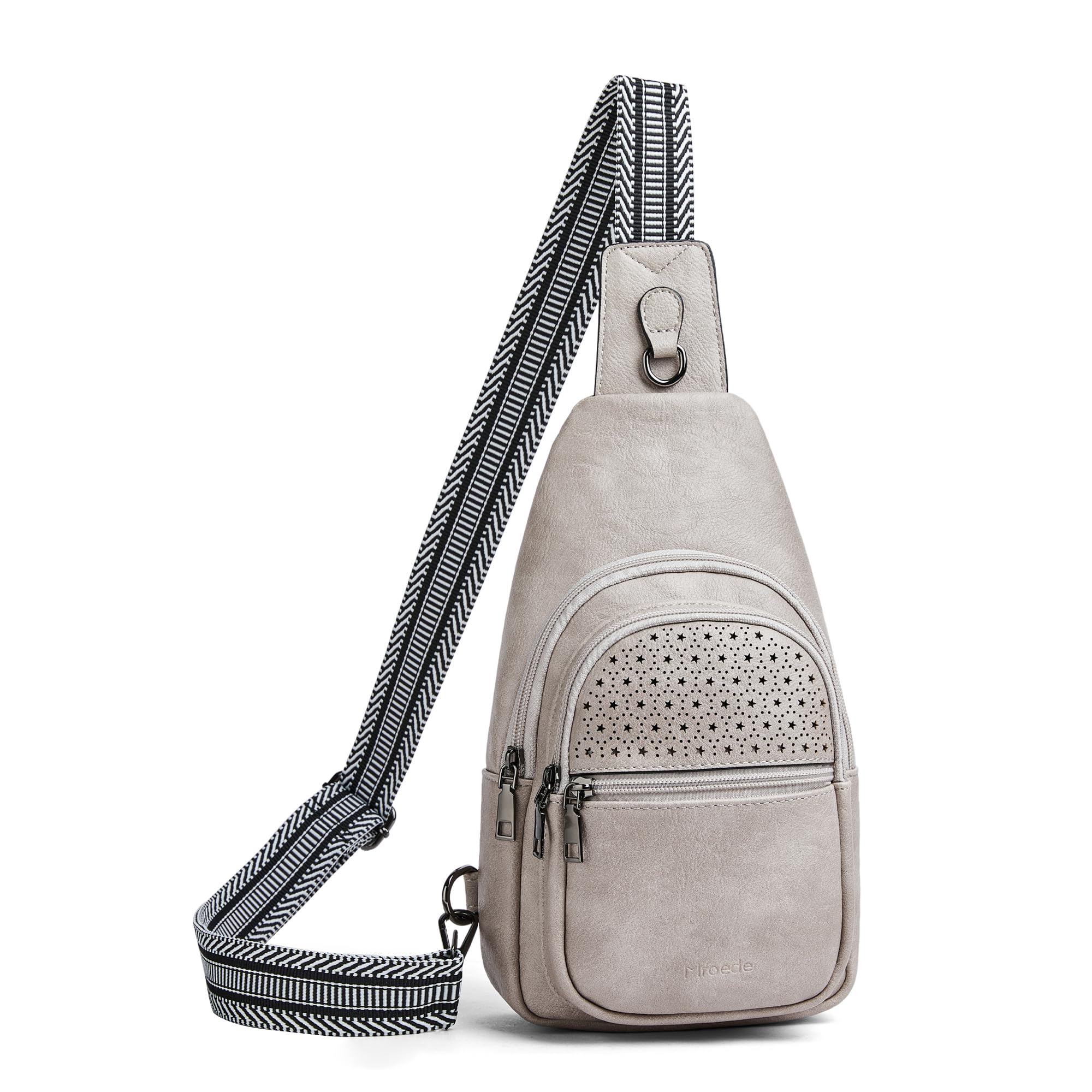 Mroede Crossbody Bags for Women 4-Pockets Sling Bag Fanny Pack Chest Purse Backpack Casual Daypacks Travel Shopping