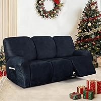 Vista 156 de Fundas para sillas reclinables con aspecto de cuero, funda elástica de 4 piezas, funda suave para silla reclinable, protector de muebles lavable
