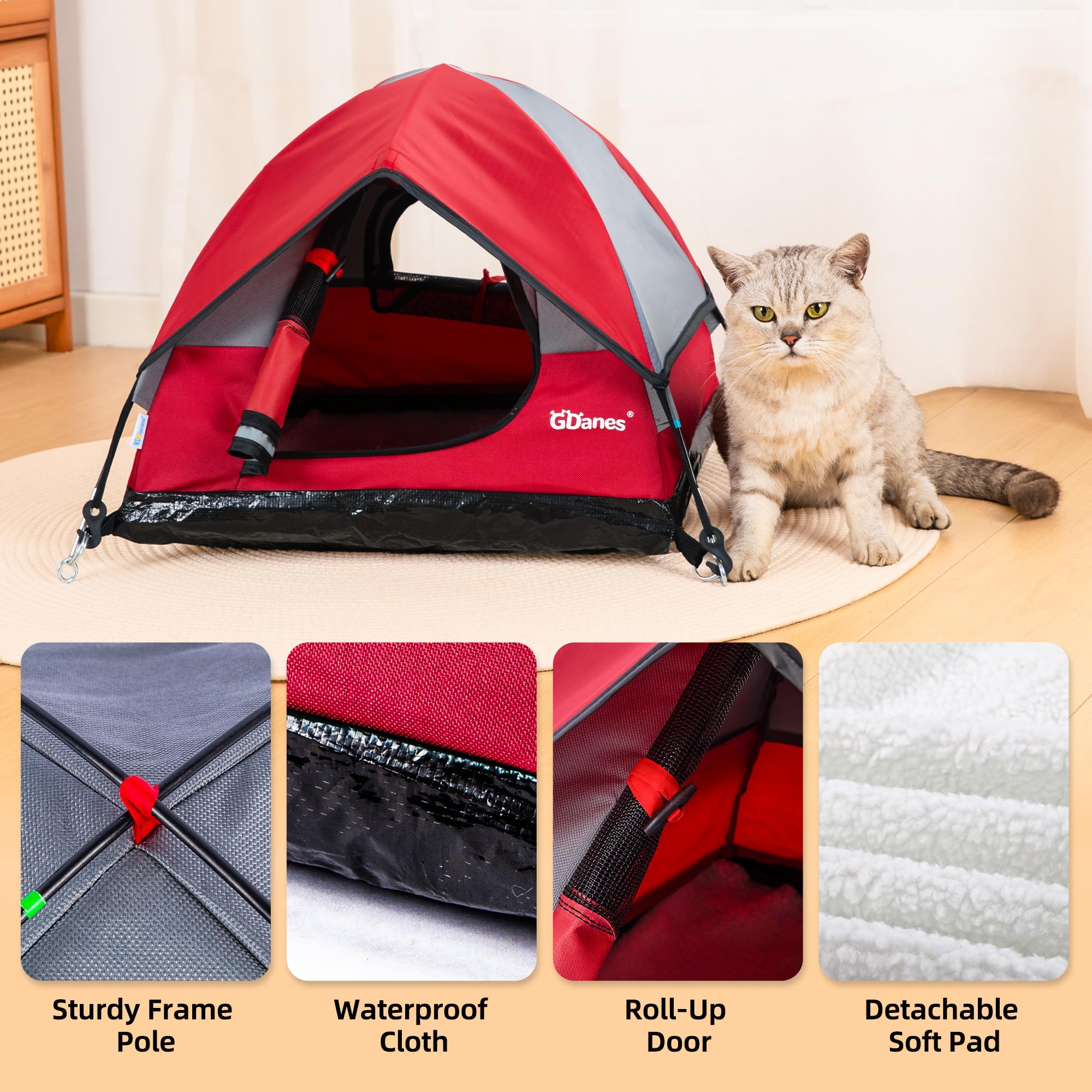Amazon | Pet House ポータブルインドア/アウトドア ペットテント 猫用