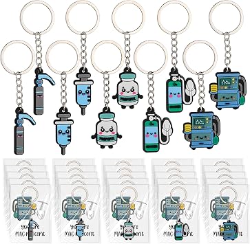 Nosiny 15 Sets Anesthesia Gifts Keychains with Appreciation Cards Thank You Gifts for Cna Crna Technicians Anesthesiologists