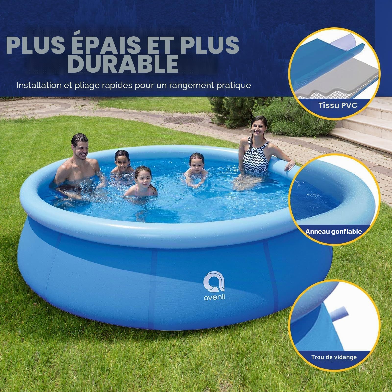 Piscine gonflable Easy Set Piscine hors-sol ronde hors-sol 360 cm x 90 cm