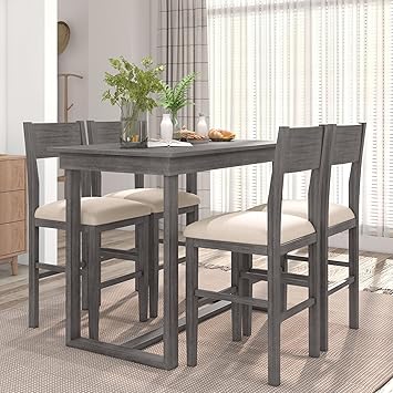 Amazon.com - LUMISOL Counter Height Dining Table Set for 4, Kitchen ...