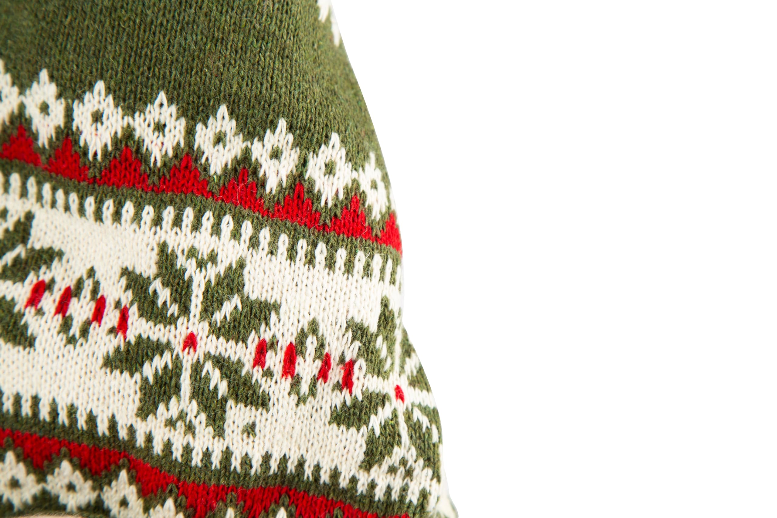 Excelsa Gnomo Natalizio Decorativo, Tessuto Rosso e Verde con Motivo Nordic, Gambe a Righe, 30 cm, per Interni