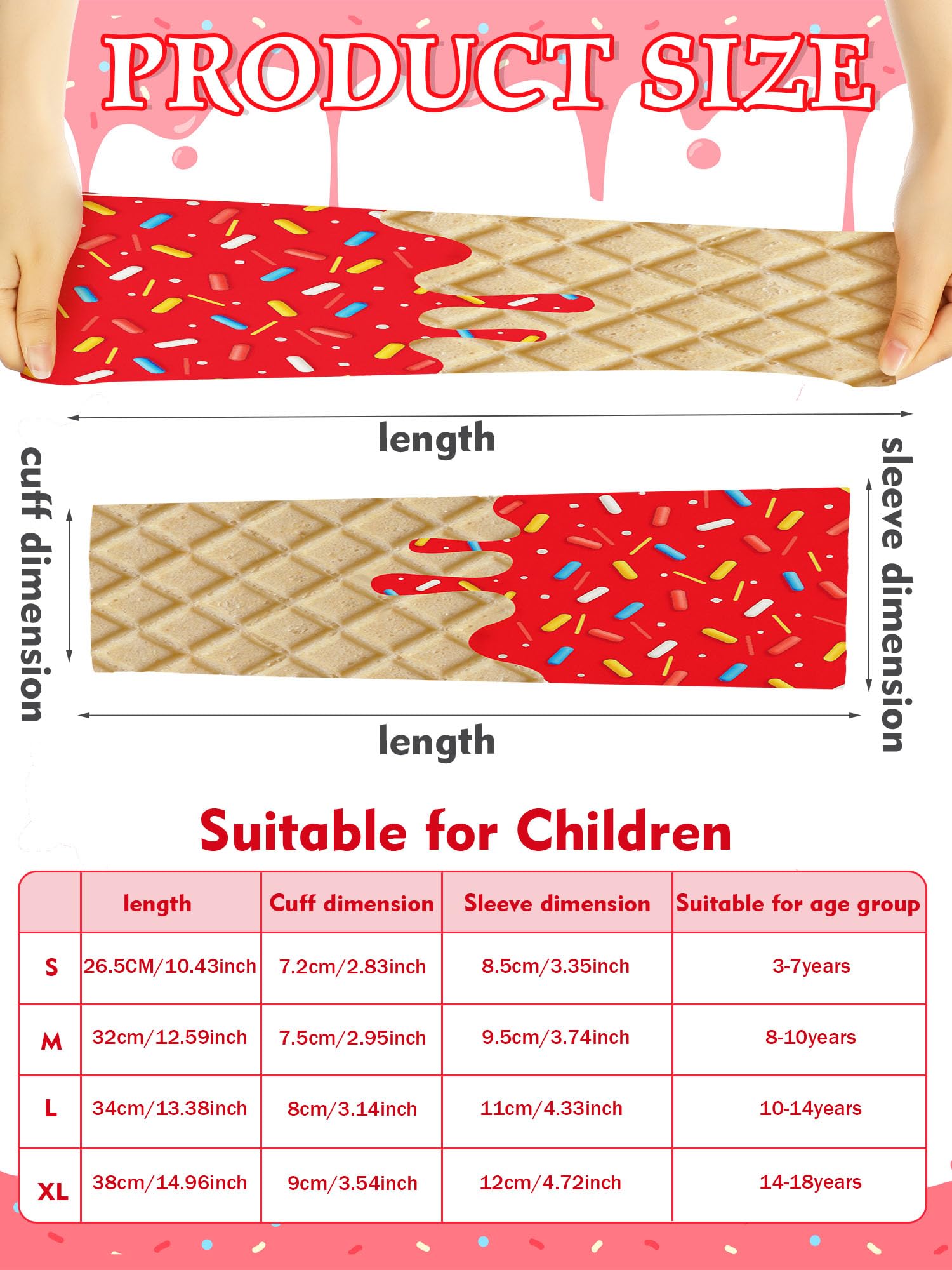 JaGely 16 Paar Eiscreme-Armstulpen für Kinder, UV-Sonnenschutz, Fußball, Basketball, Baseball, Kompression, lange Ärmel, Jugendliche